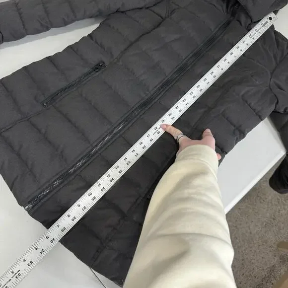 Nautica Womens Jacket Small Gray Quilted Puffer Hooded Packable Long Warm Snow - Picture 8 of 15